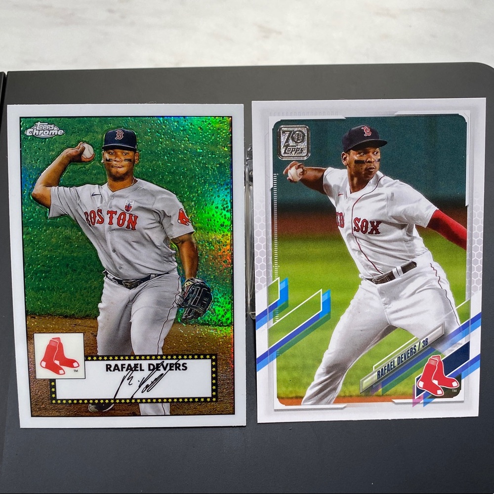 SET of 2 Rafael Devers 2021 Topps Baseball Cards